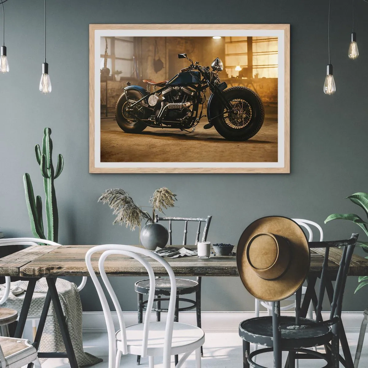 Plakat i ramme af lyst egetræ - Jeg kan gøre alt - 40x30 cm
