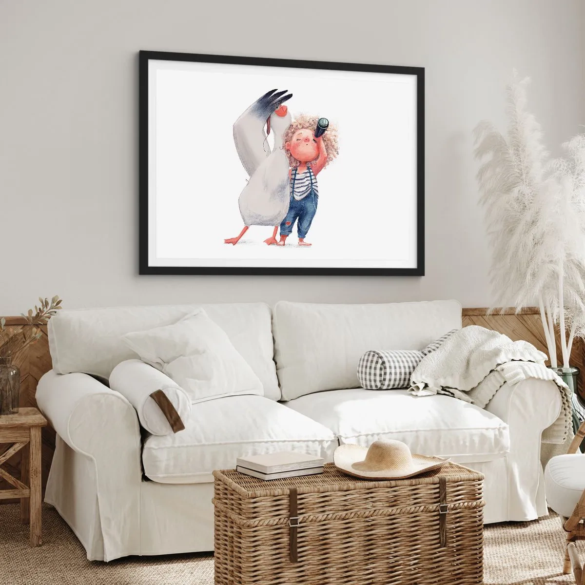 Plakat i sort ramme - En plan for en fantastisk rejse - 50x40 cm