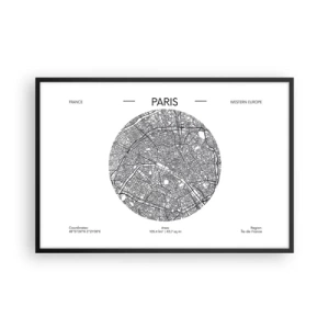 Plakat i sort ramme - Paris' anatomi - 91x61 cm