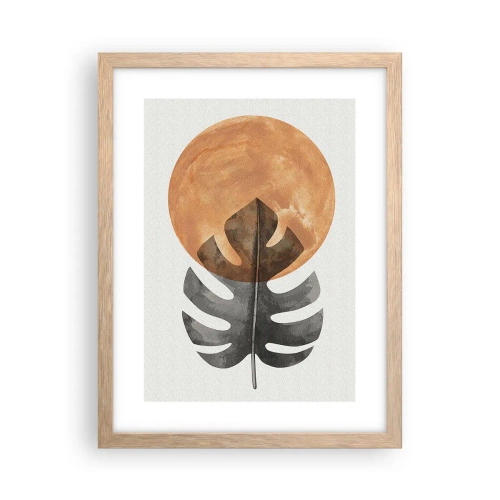 Plakat i ramme af lyst egetræ - Altid solen - 30x40 cm