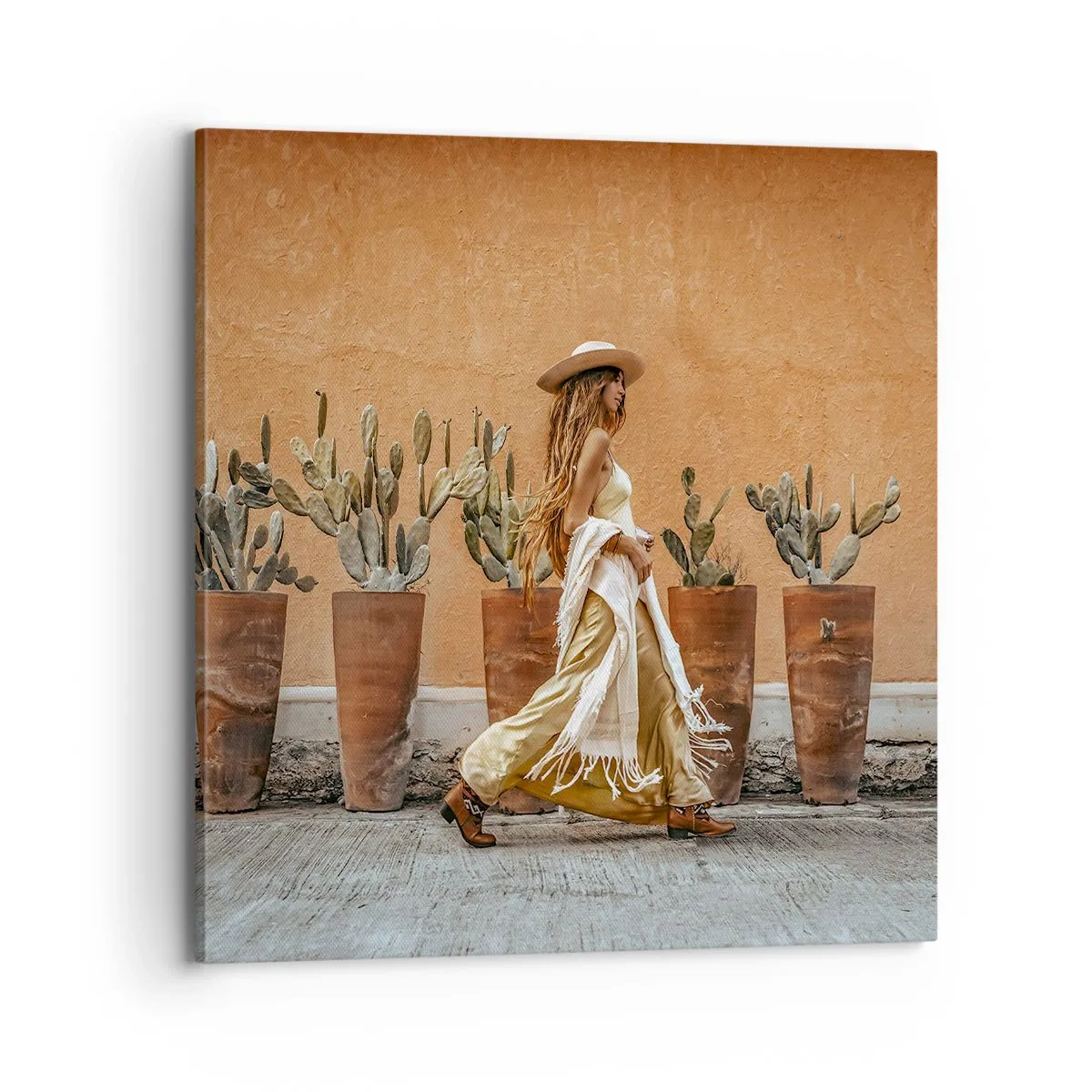 Lærredstryk - Billede på lærred - I en hippieagtig stil - 70x70 cm