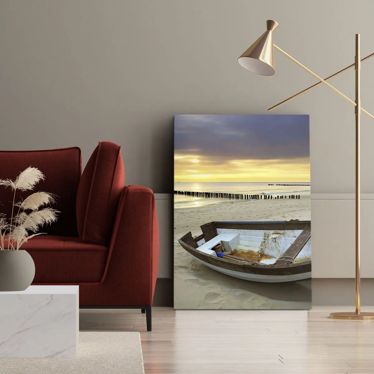 Lærredstryk - Billede på lærred - Der findes ikke flere smukke strande - 50x70 cm