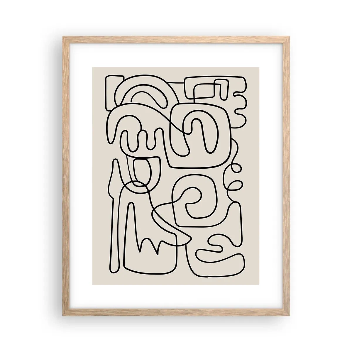 Plakat i ramme af lyst egetræ - På sporet - 40x50 cm