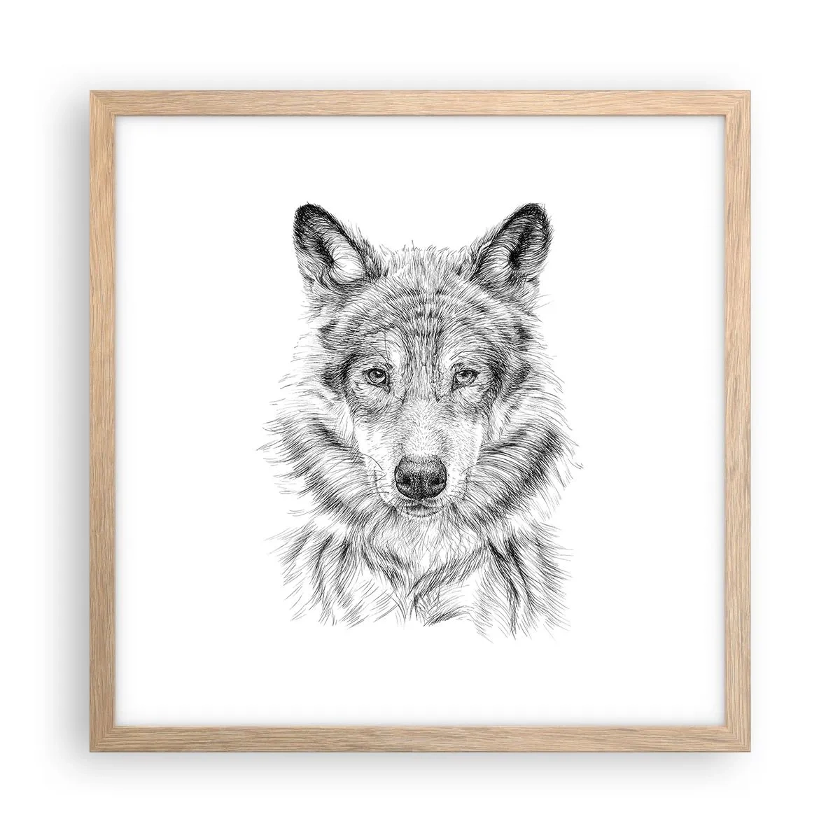 Plakat i ramme af lyst egetræ - En født leder - 40x40 cm