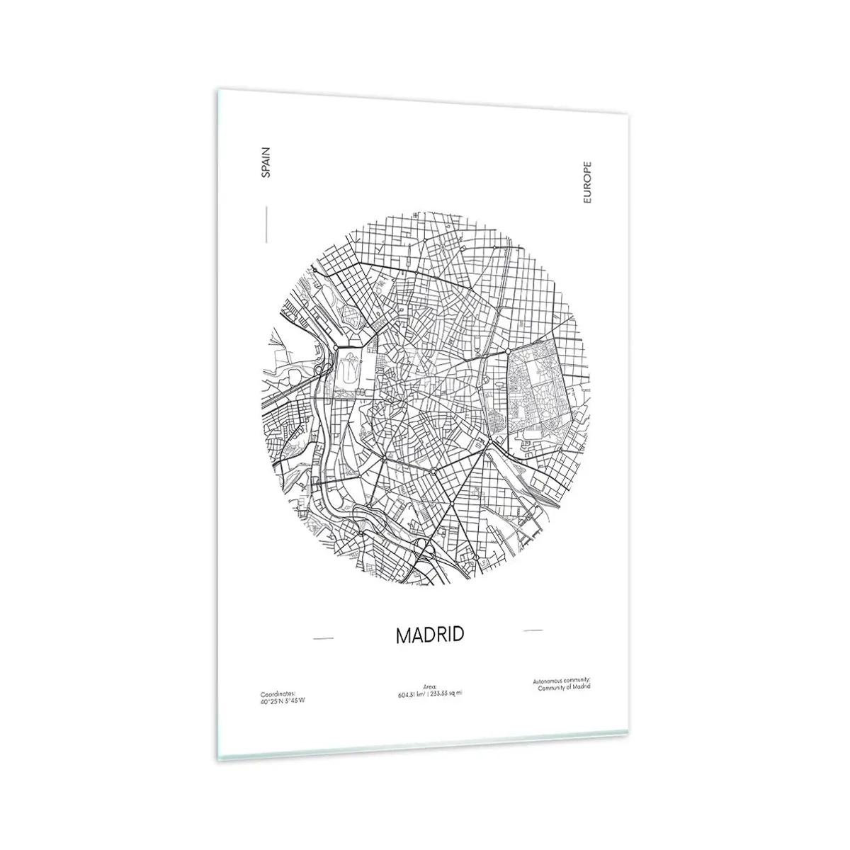 Billede på glas - Madrids anatomi - 80x120 cm