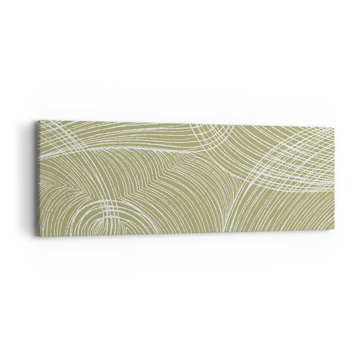 Lærredstryk - Billede på lærred - Indviklet abstraktion i hvidt - 90x30 cm