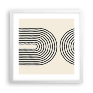 Plakat i hvid ramme - Kommer snart... - 40x40 cm