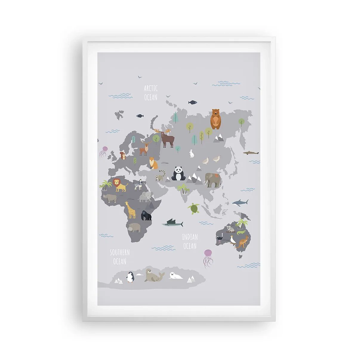 Plakat i hvid ramme - Fortæl mig, hvor du er fra... - 61x91 cm