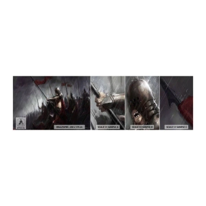 Prøve Fototapet Selvklæbende Deluxe Sticker - Forbipasserende, fortæl Sparta... - Ridder i rustning, hær, Abstraktion - 100x30 cm