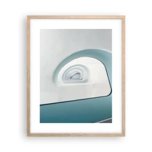 Plakat i ramme af lyst egetræ - Til bunden af det blå - 40x50 cm