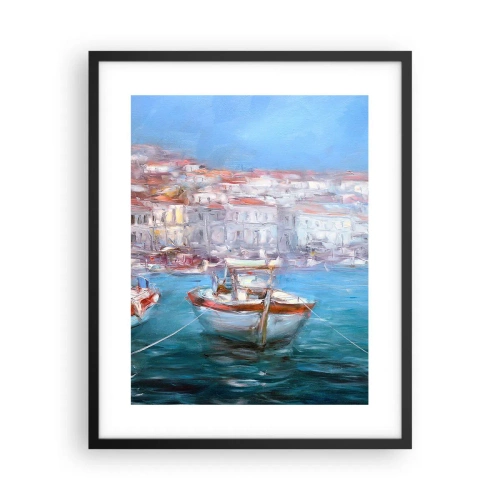 Plakat i sort ramme - Italiensk bugt - 40x50 cm