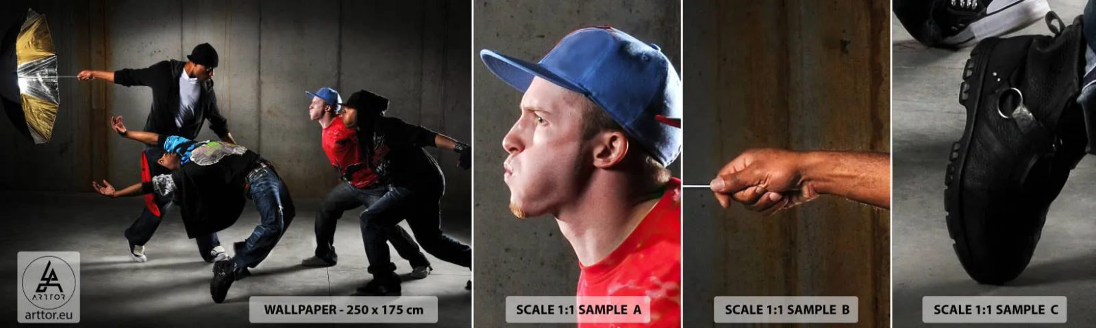 Fototapet Prøve Standard Eco - Danser med vinden på gaden - Dans, musik, Mennesker - 100x30 cm