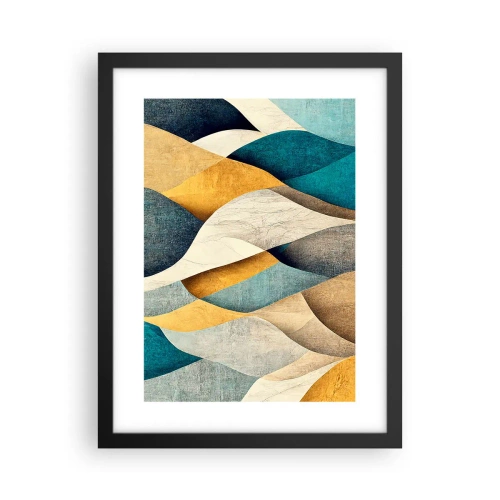 Plakat i sort ramme - Rytme og bølger - 30x40 cm