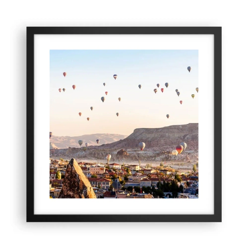 Plakat i sort ramme - Som skibe på himlen - 40x40 cm