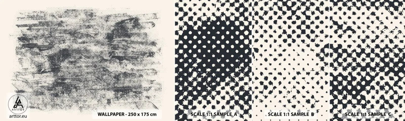 Prøve Fototapet Selvklæbende Deluxe Sticker - Tågeagtig sammensætning - Abstraktion, Stykke, Moderne mønster - 100x30 cm