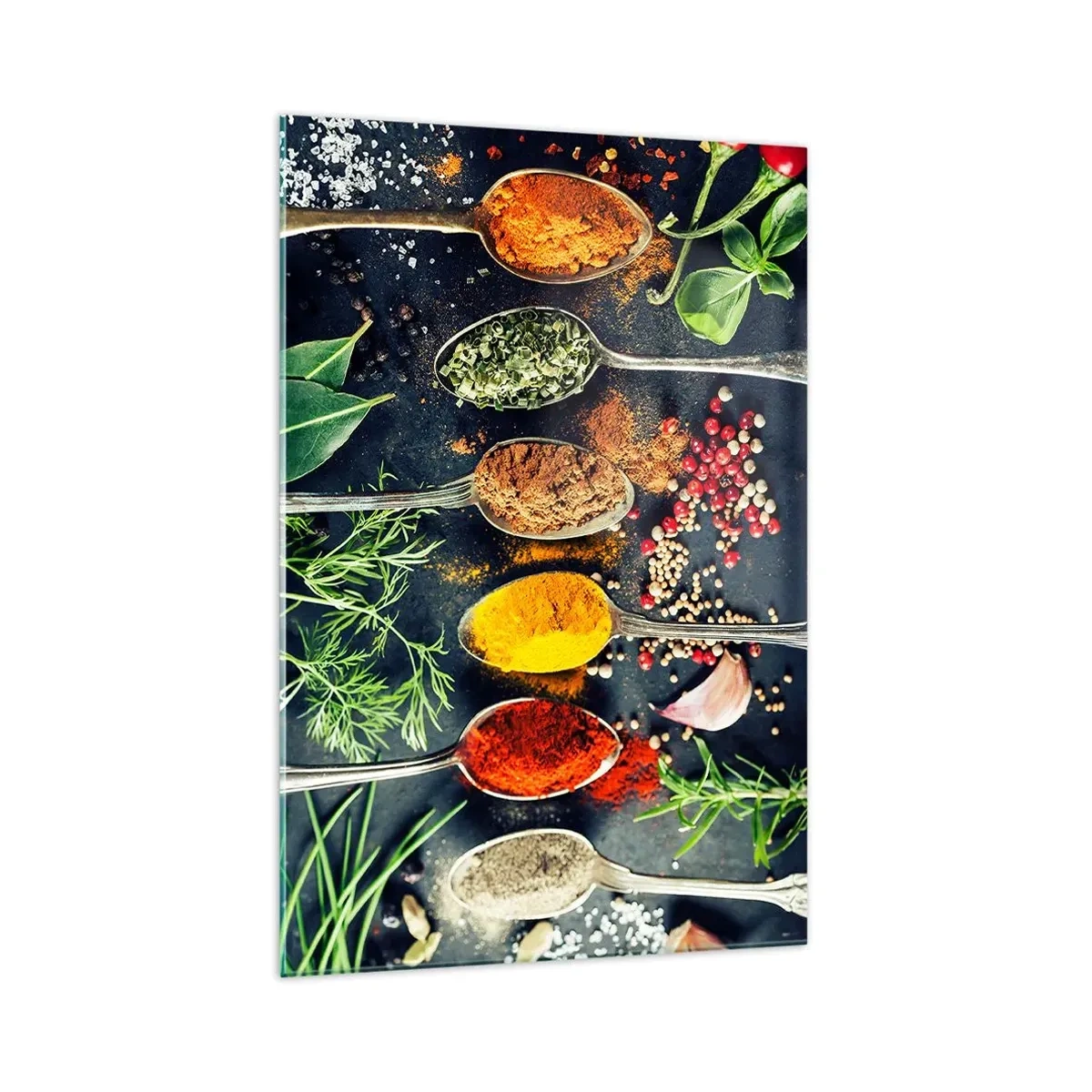 Billede på glas - Kulinarisk magi - 70x100 cm