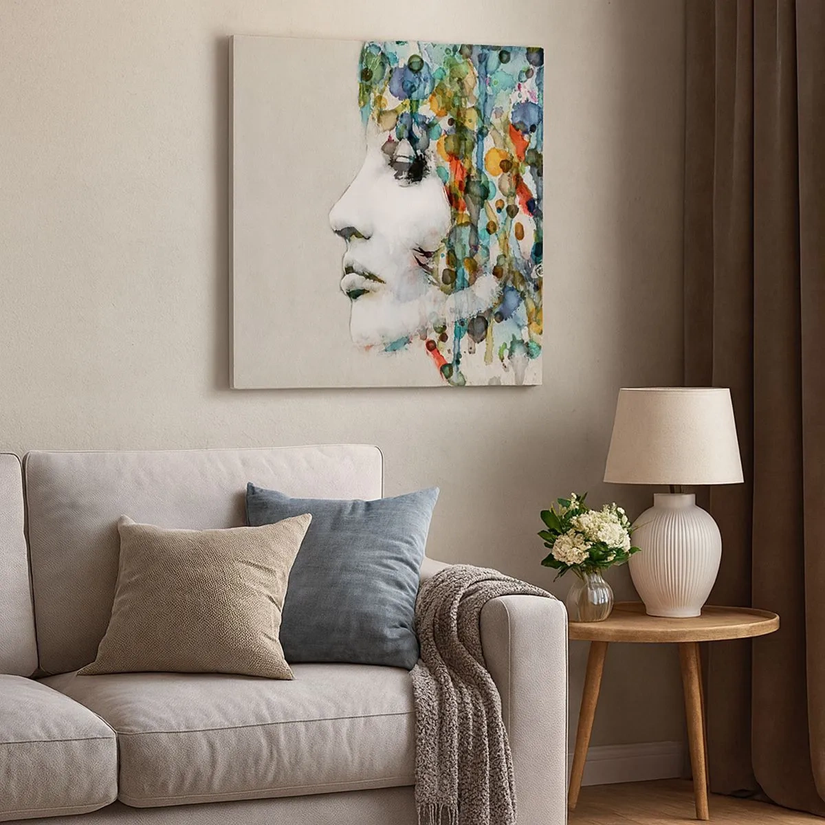 Lærredstryk - Billede på lærred - Hun kom ud af den grå - 30x30 cm