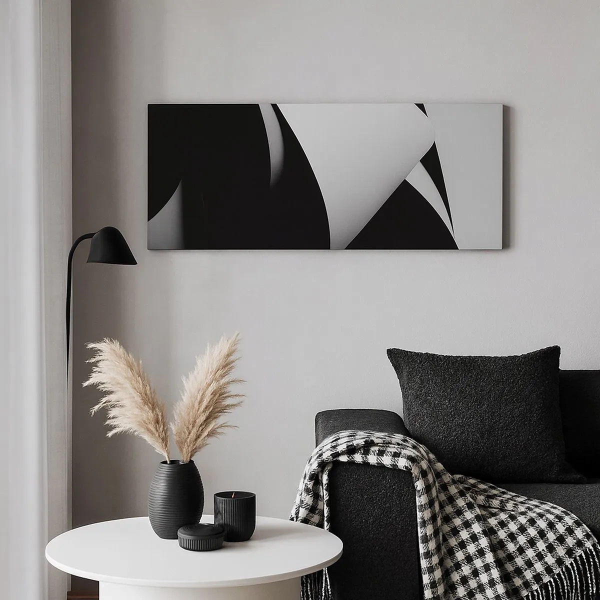 Lærredstryk - Billede på lærred - Lysflader fra skyggernes dybder - 100x40 cm