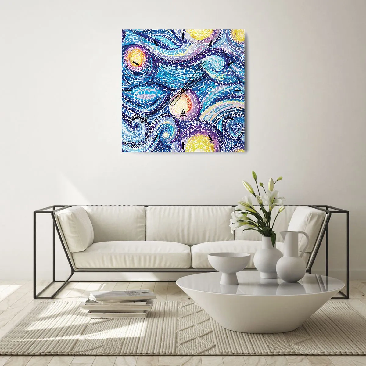 Vægur, Uret - Fra et maleri af van Gogh - 30x30 cm