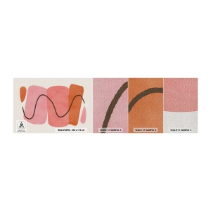 Prøve Fototapet Premium Canvas - Formernes blide bevægelse - Abstraktion, Minimalisme, Pastel - 100x30 cm