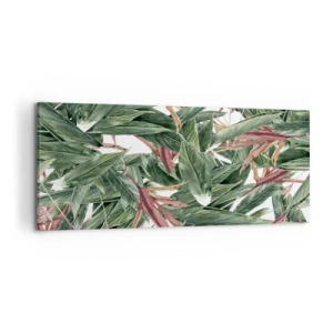 Lærredstryk - Billede på lærred - Smaragd- og syrenbuskads - 120x50 cm