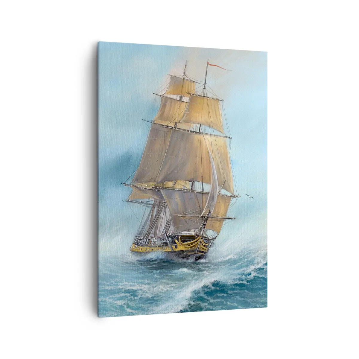 Lærredstryk - Billede på lærred - Bølgende gennem bølgerne - 70x100 cm