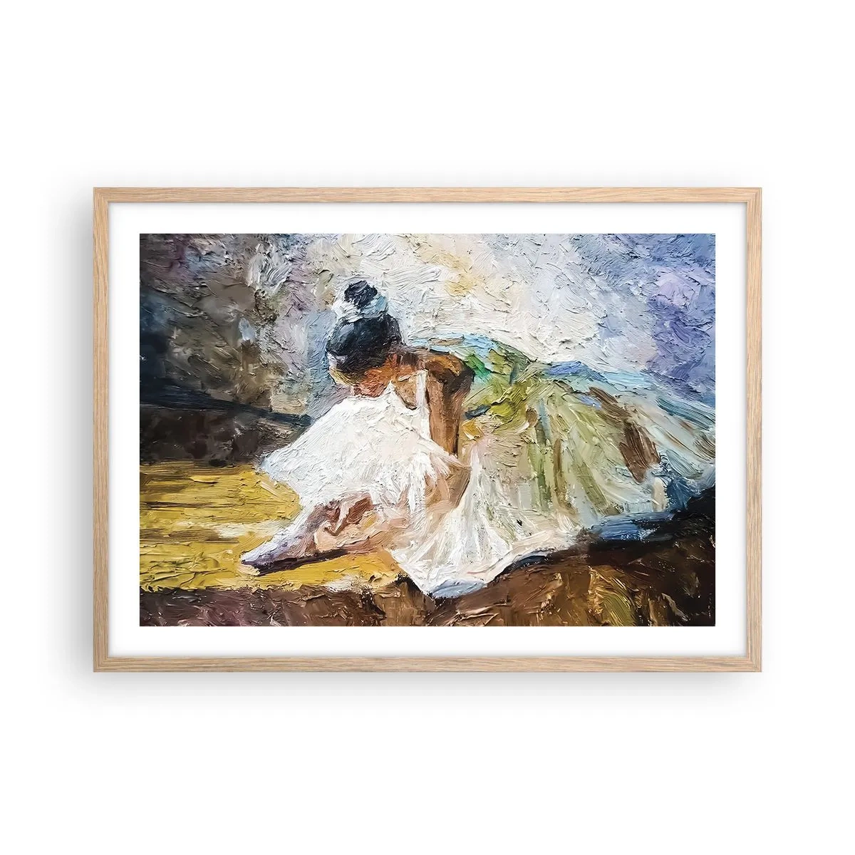 Plakat i ramme af lyst egetræ - Fra et maleri af Degas - 70x50 cm