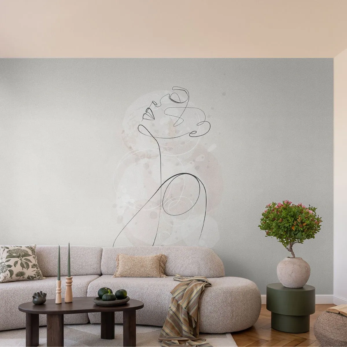 Fototapet Premium Sand - Spiralen af skønhed - Grafik, Kvinde, Stykke - 450x315 cm