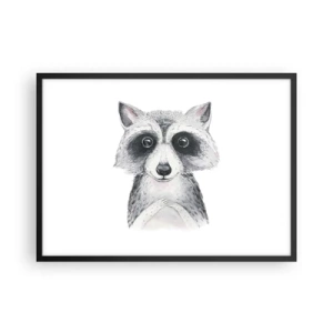 Plakat i sort ramme - Et øjeblik til at trække på skuldrene - 70x50 cm