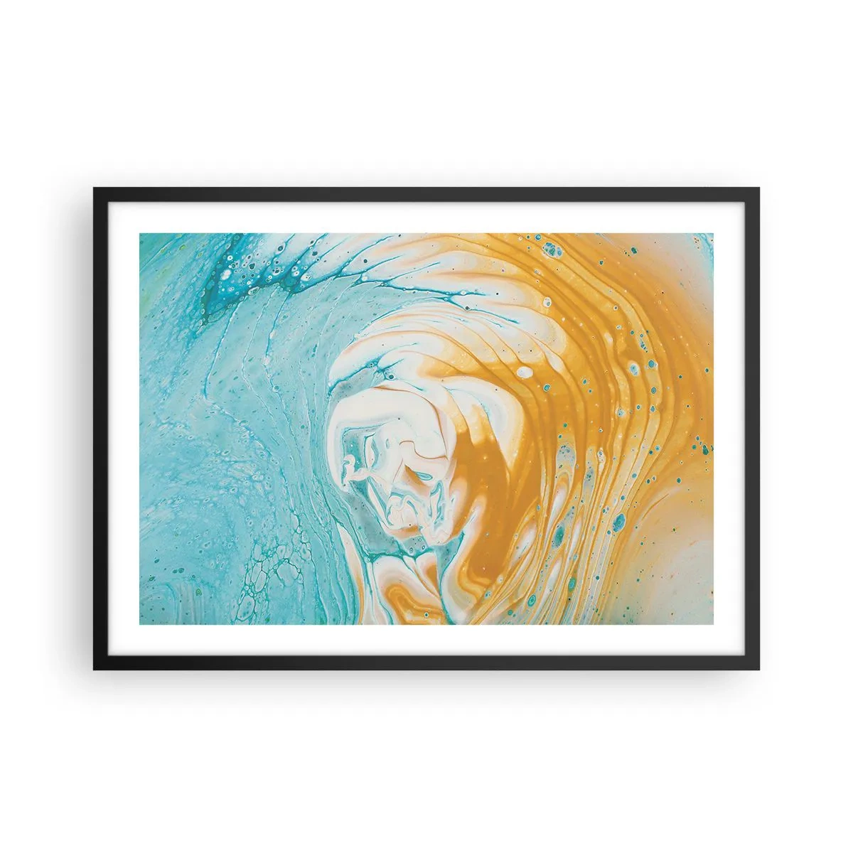 Plakat i sort ramme - Pastel hvirvel - 70x50 cm