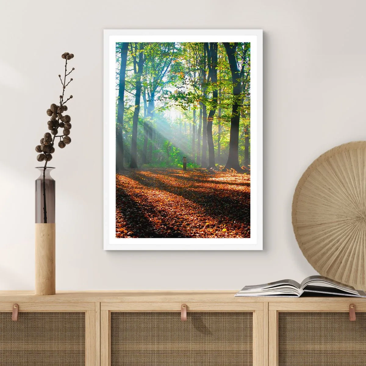 Plakat i hvid ramme - Lys og skygger - 50x70 cm