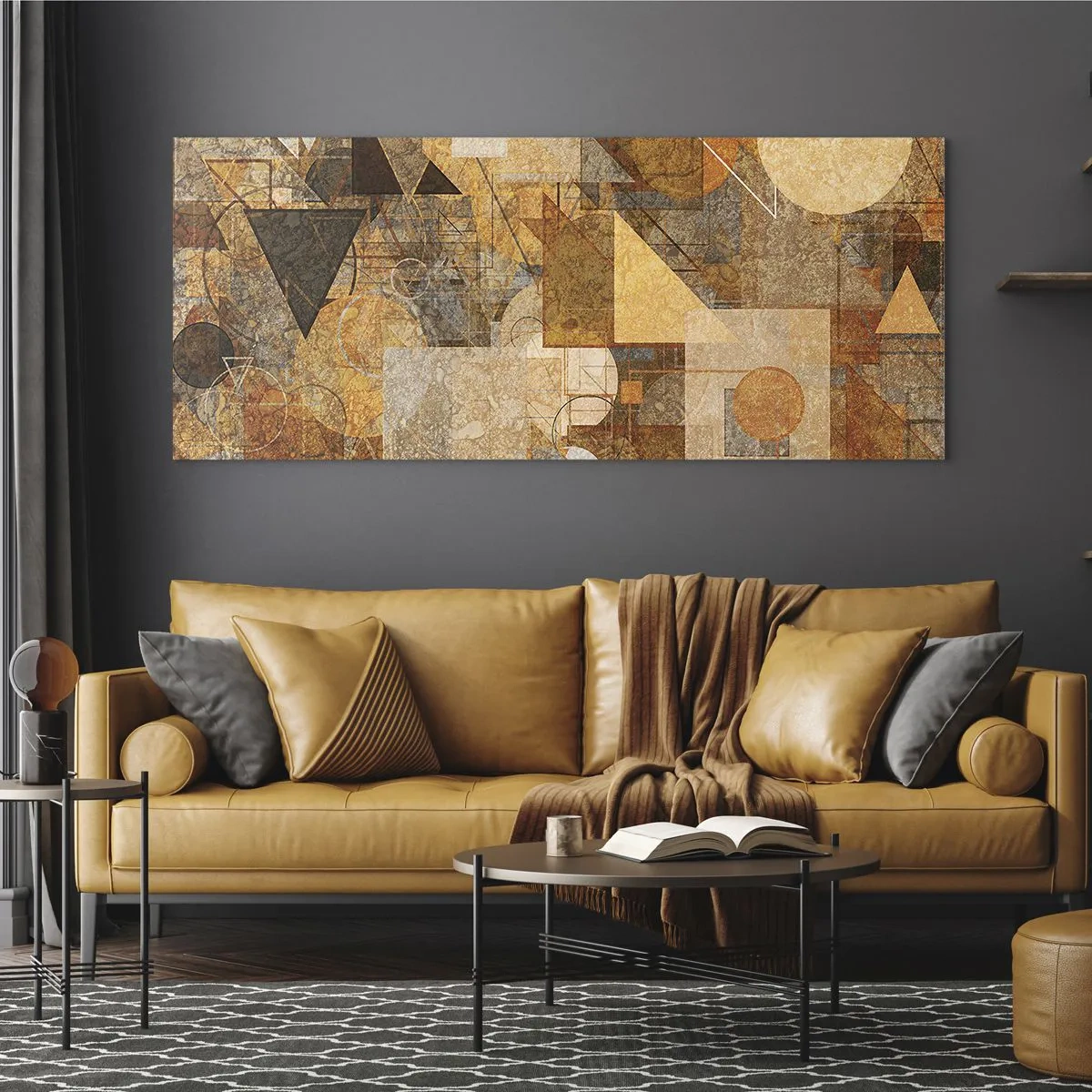 Billede på glas - Kubistisk bronzeundersøgelse - 100x40 cm
