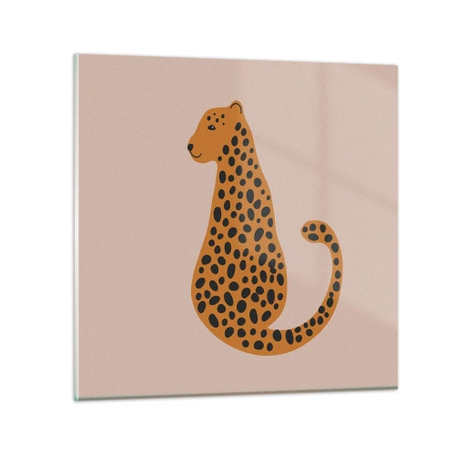 Billede på glas - Leopardprint er et moderigtigt mønster - 60x60 cm