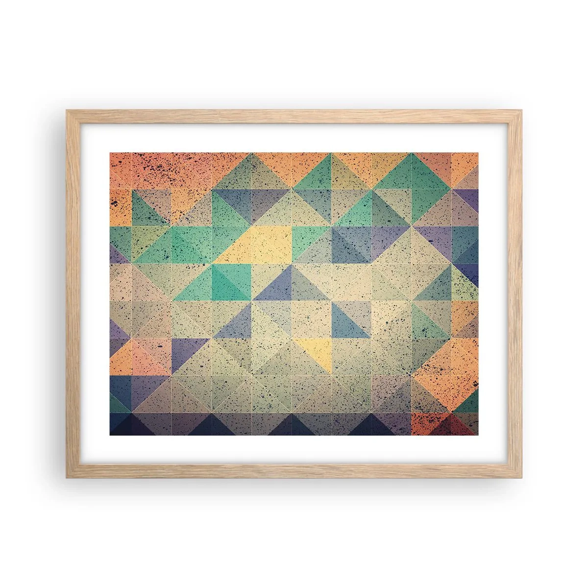 Plakat i ramme af lyst egetræ - Republikken trekanter - 50x40 cm
