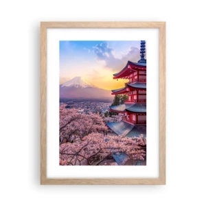 Plakat i ramme af lyst egetræ - Essensen af ​​den japanske ånd - 30x40 cm