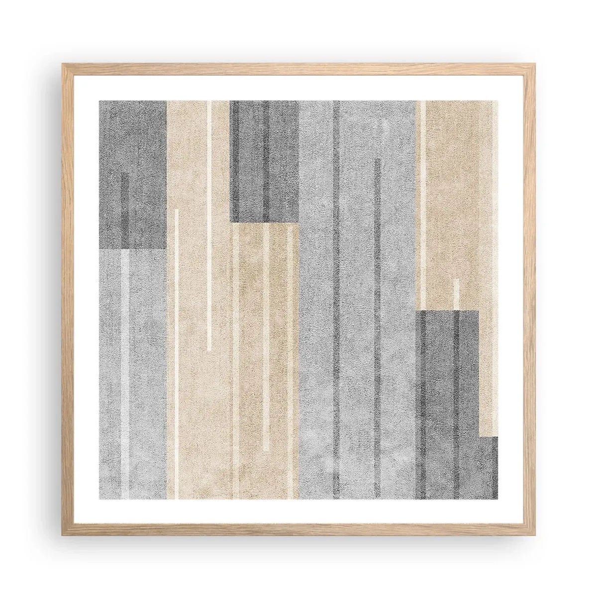 Plakat i ramme af lyst egetræ - Komposition: hold den lodret - 60x60 cm