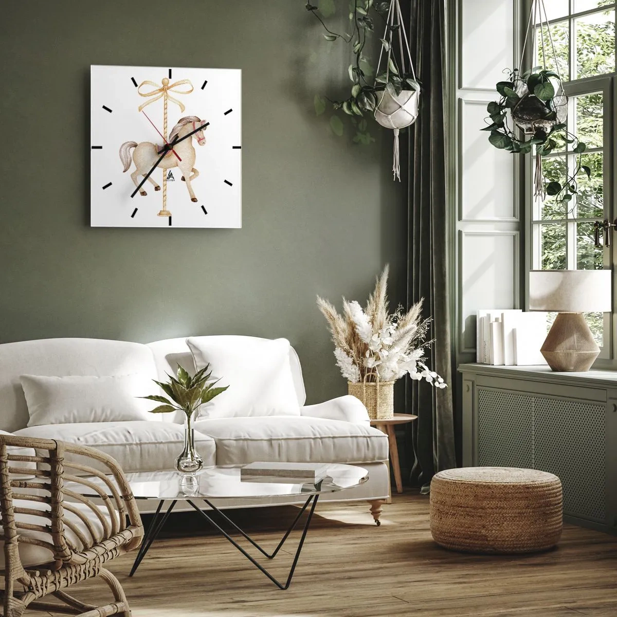 Vægur, Uret - Med et yndefuldt trav - 40x40 cm