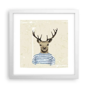Plakat i hvid ramme - Fordi jeg kan lide stribede skjorter! - 30x30 cm
