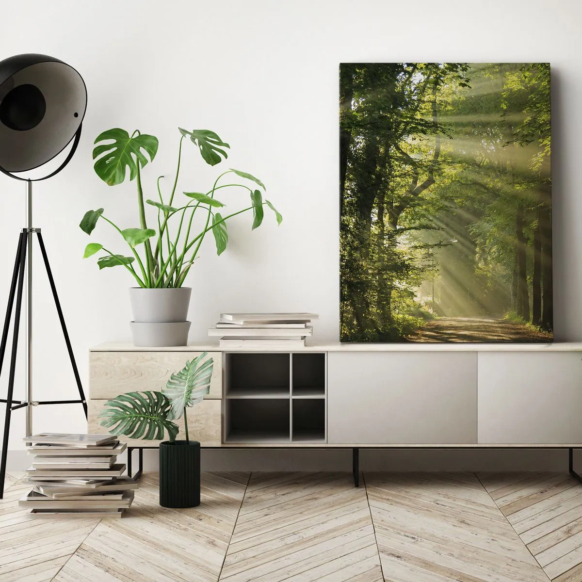 Lærredstryk - Billede på lærred - Øjeblik i skoven - 50x70 cm