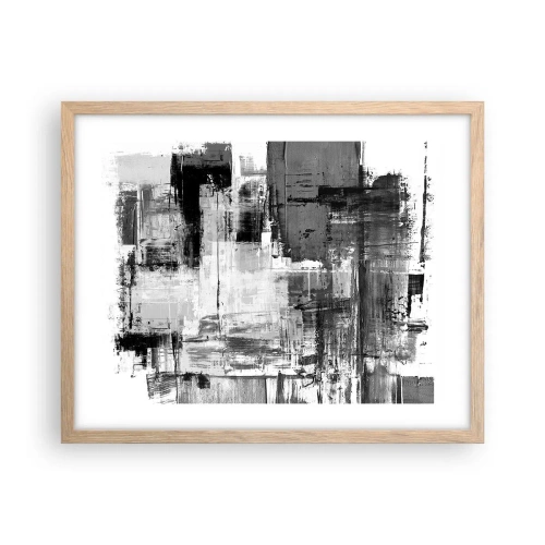 Plakat i ramme af lyst egetræ - Gråt er smukt - 50x40 cm