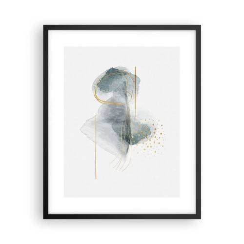 Plakat i sort ramme - Om forholdet mellem grå og guld - 40x50 cm