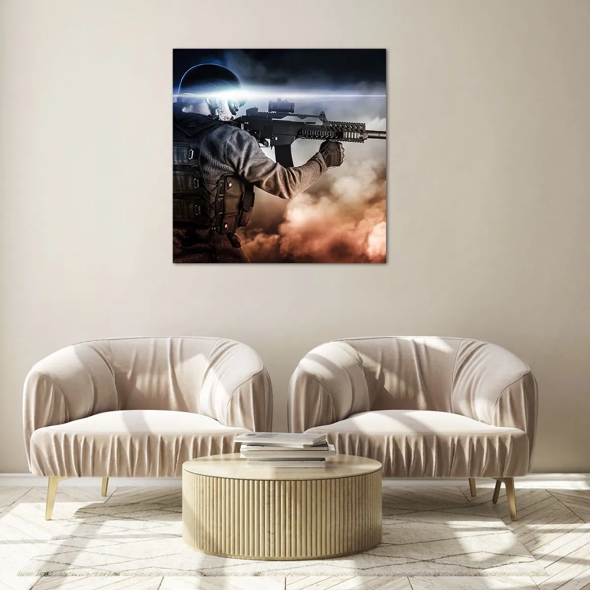 Billede på glas - Bare en helt - 70x70 cm