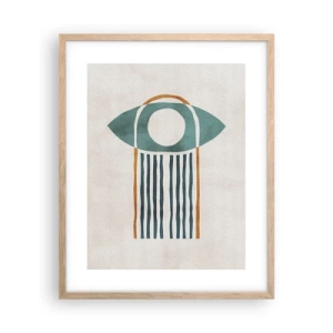 Plakat i ramme af lyst egetræ - Tegn og ritualer - 40x50 cm