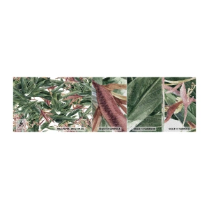 Prøve Fototapet Premium Sand - Smaragd- og syrenbuskads - Blomster, Hawaii, Blade - 100x30 cm