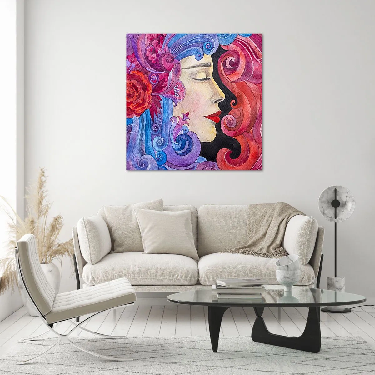 Billede på glas - Art Nouveau er stadig i live - 30x30 cm