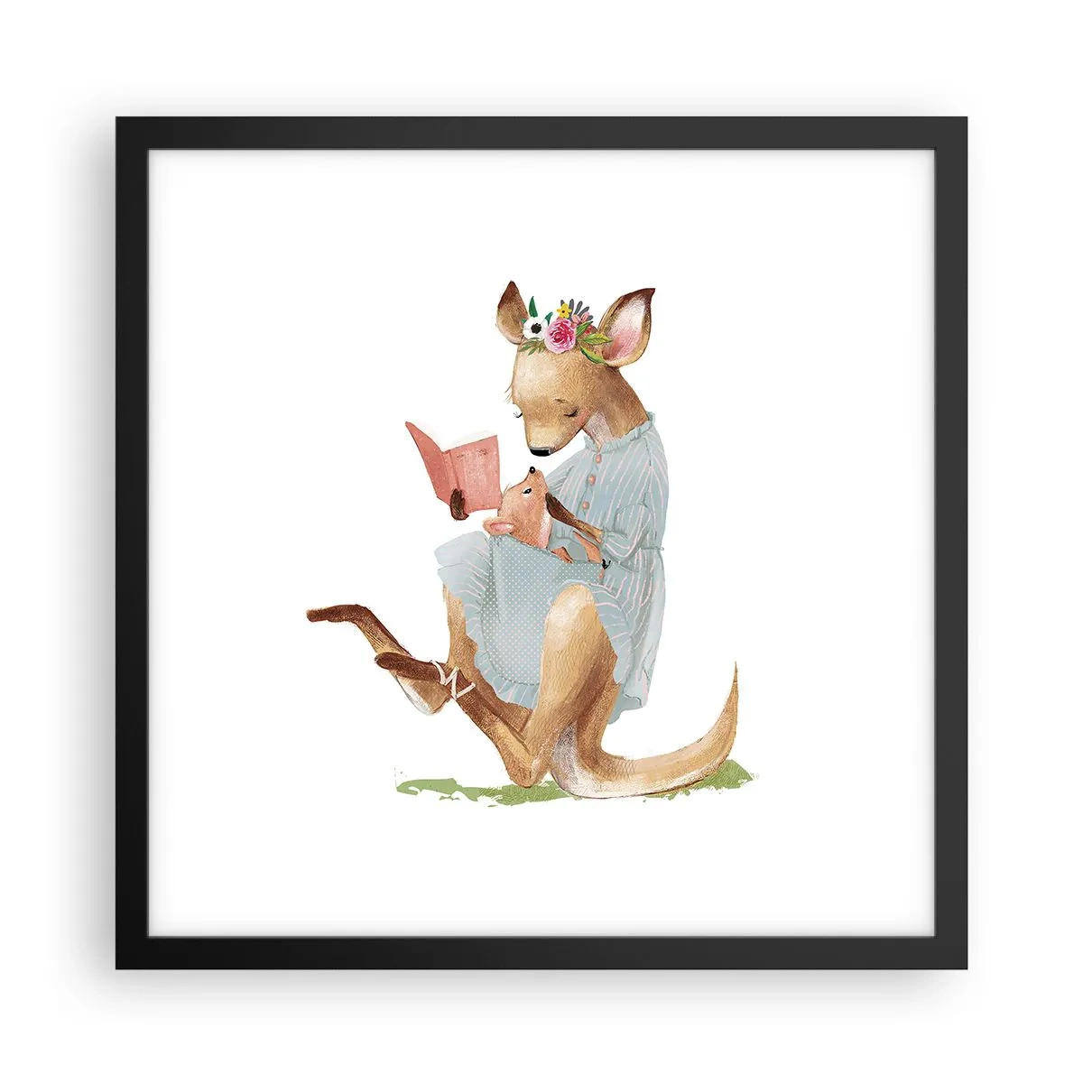 Plakat i sort ramme - Læs for mig, mor - 40x40 cm