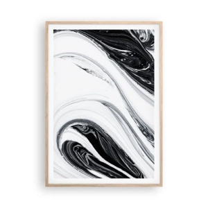 Plakat i ramme af lyst egetræ - Kombination af modsætninger - 70x100 cm