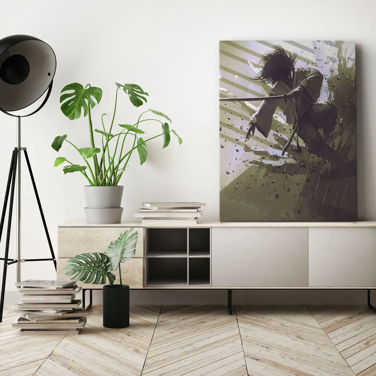 Lærredstryk - Billede på lærred - Og du kan være en samurai - 45x80 cm