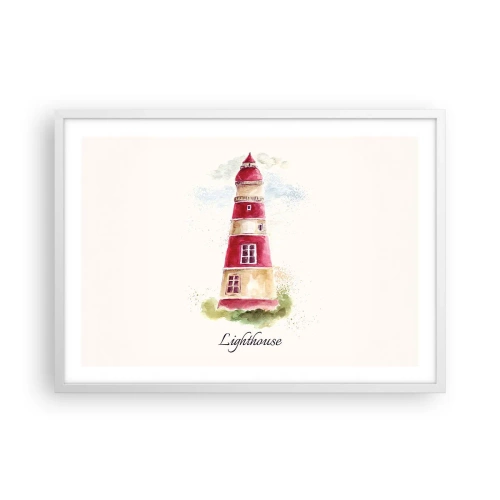 Plakat i hvid ramme - Altid vejret omkring - 70x50 cm