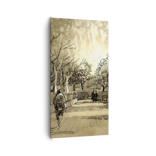 Lærredstryk - Billede på lærred - Et øjeblik med fjer - 65x120 cm